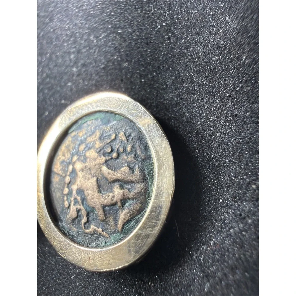 Ancient Widows Mite Coin 14K Gold Mount Pendant 